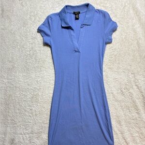 Rue21 Light Blue Ribbed Polo Mini Dress